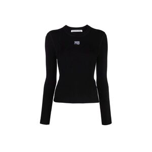 alexander wang famous long sleeve rib knit shirt